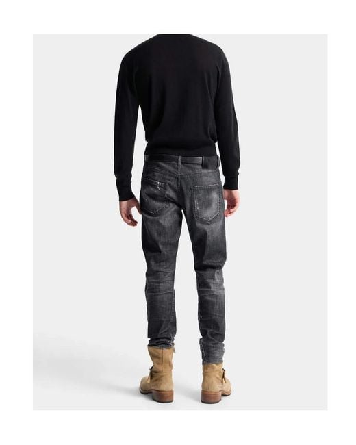 DSquared² Blue Distressed Slim-Fit Jeans for men