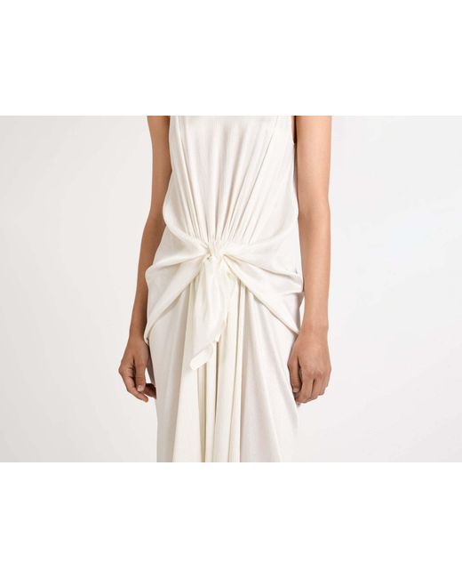 J.W. Anderson White Knot Draped Maxi Dress