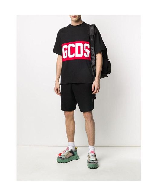 Gcds Red Logo Printed T-Shirt for men