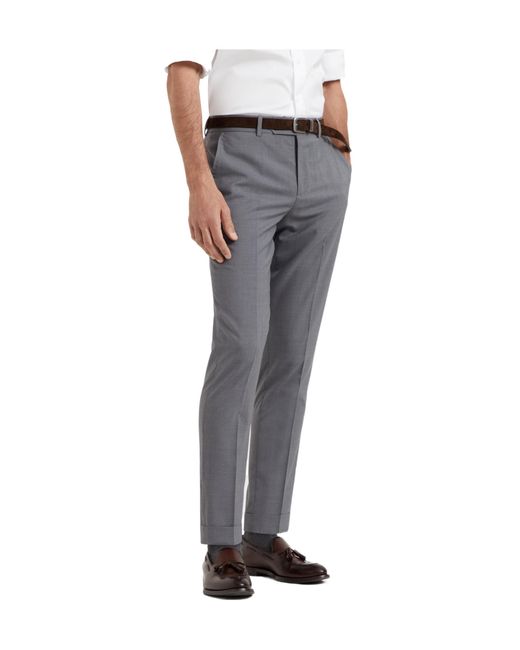 Brunello Cucinelli Gray Tapered-Leg Wool Trousers for men
