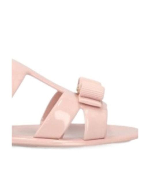 Ferragamo Pink Logo Open-Toed Sandals