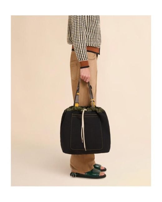 Marni Black Technical Fabric Tote Bag for men