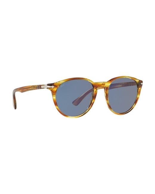 Persol Blue Round Frame Sunglasses for men