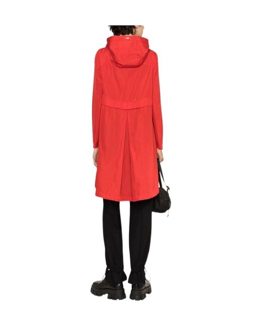 Herno Red Hooded Long Coat