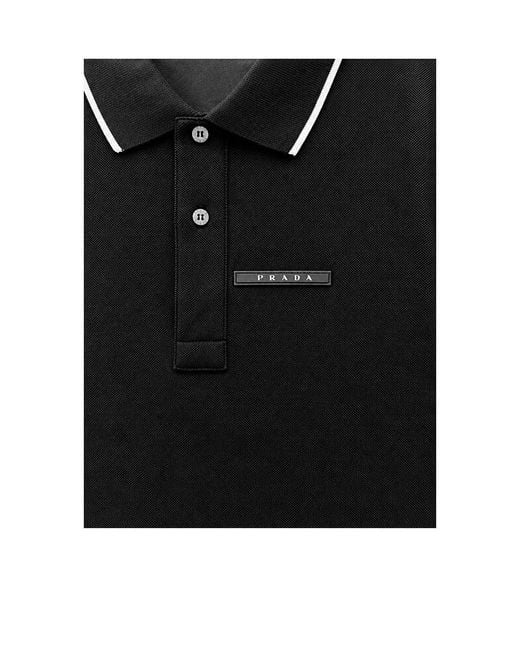 Prada Black Short-Sleeved Polo Shirt for men