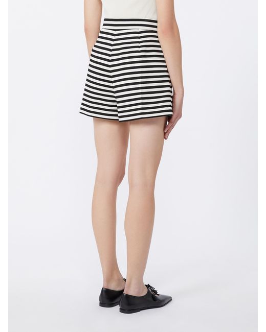 Max Mara Black Striped Jersey Shorts
