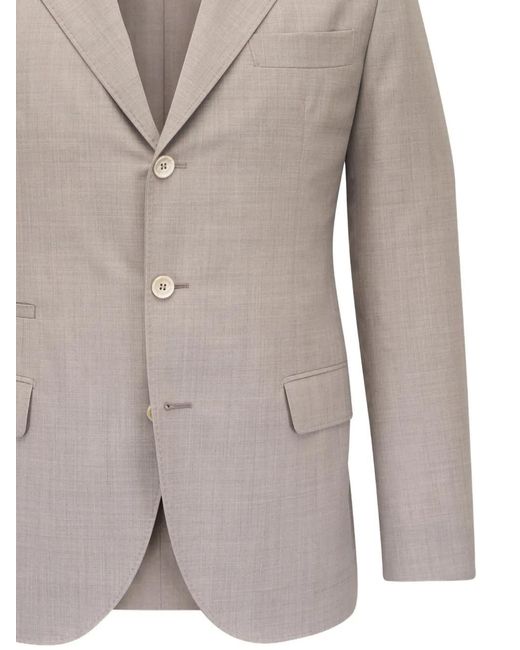 Brunello Cucinelli Gray Button Jacket for men
