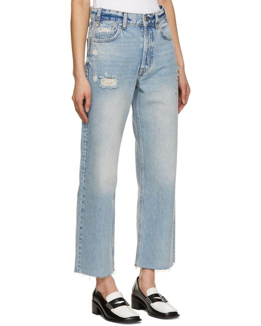 Anine Bing Blue Logo High Waist To Make Old Jeans