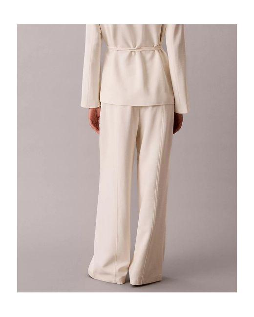 Calvin Klein Natural Textured Wide-Leg Pants