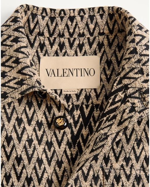 Valentino Brown Toute La V Jacquard Jacket for men