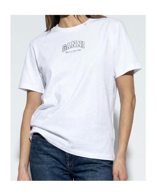 Ganni White Essential T-Shirt