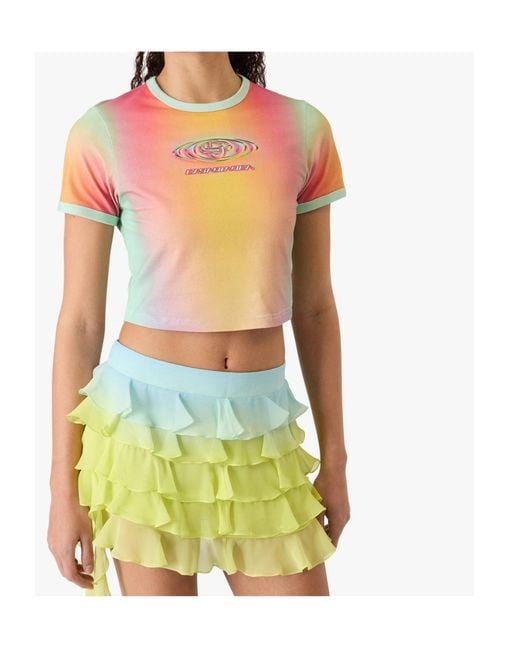 Casablanca Pink Printed Cropped T-Shirt