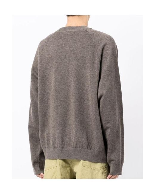 KENZO Gray Logo Print Crewneck Jumper for men