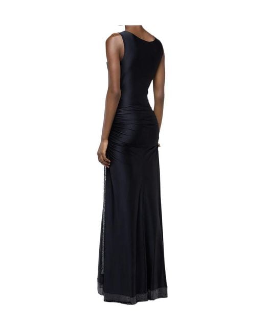 Rabanne Black Rabanne Draped Cowl-Neck Maxi Dress