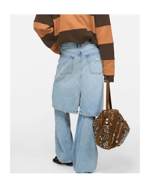 Acne Blue Ripped Panelled Jeans