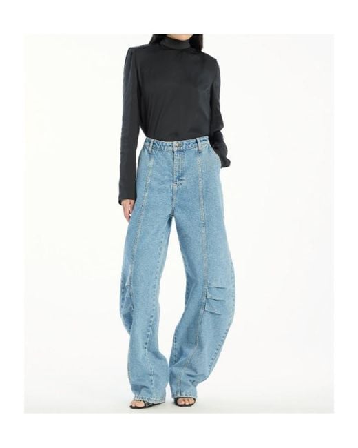 ROTATE BIRGER CHRISTENSEN Black Draped-Back Top