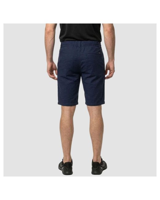 Boss Blue Drawstring-Waist Bermuda Shorts for men
