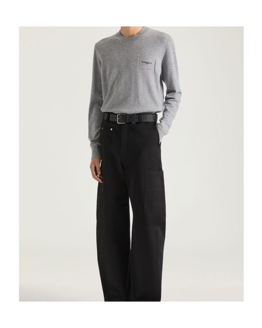 Givenchy Gray Logo Embroidered Jumper for men