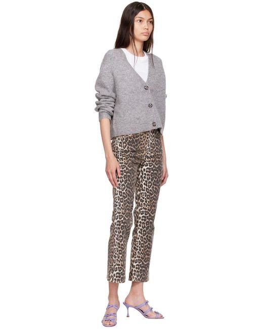 Ganni Gray Betzy Crop Jeans