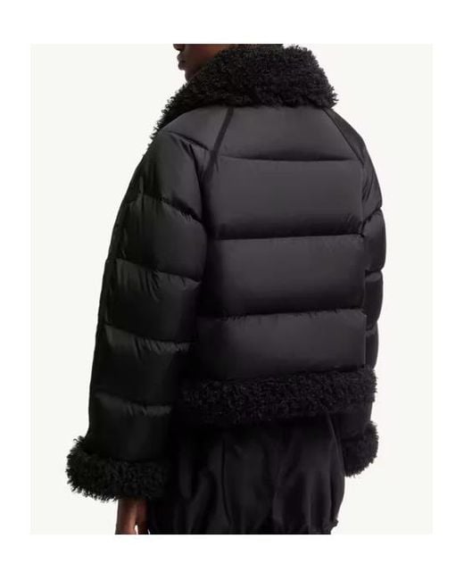 Moncler Black Rubrouk Teddy-Trimmed Short Down Jacket