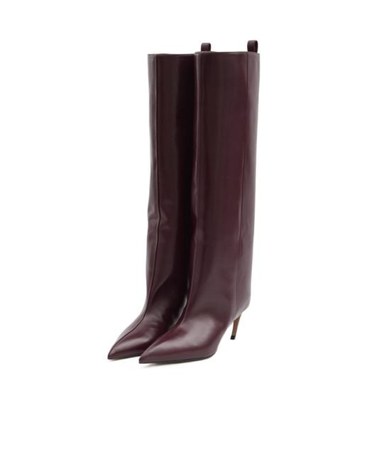 The Attico Red 65Mm Pointed-Toe Leather Boots