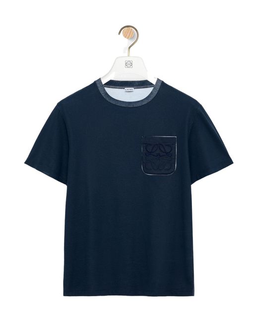 Loewe Blue Cotton Blend T-Shirt for men