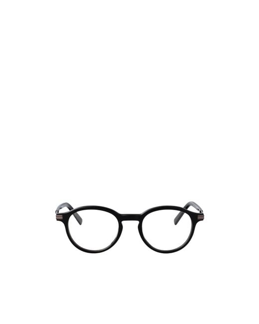 Zegna White Round Frame Glasses for men