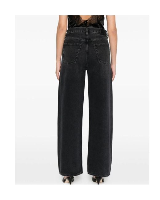 Citizens of Humanity Black Ayla High-Rise Wide-Leg Jeans
