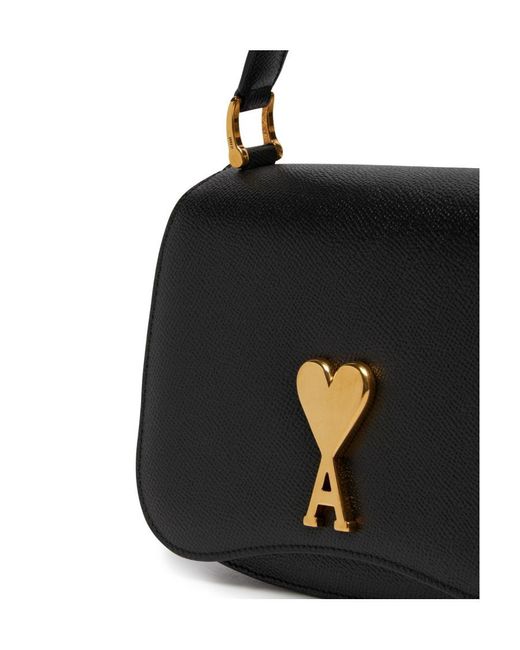 Ami Paris Logo, Letter, Logo Finish Shoulder Bag in Black | Lyst