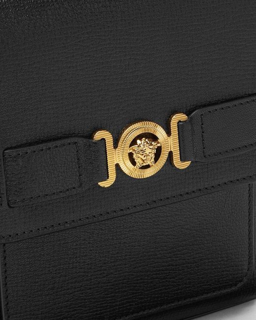 【送料&関税込】Versace Medusa Biggie Foldover Top Crossbody Medusa Biggie Crossbody Bag Black,Gold | VERSACE CA