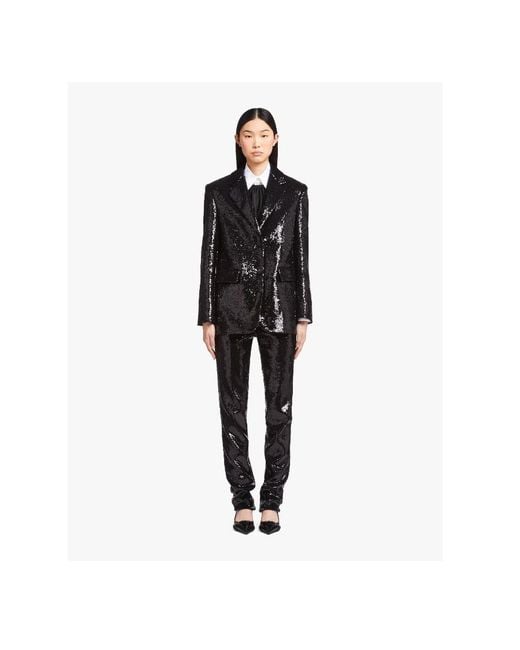 Prada Black Sequin-Embellished Tailored Blazer