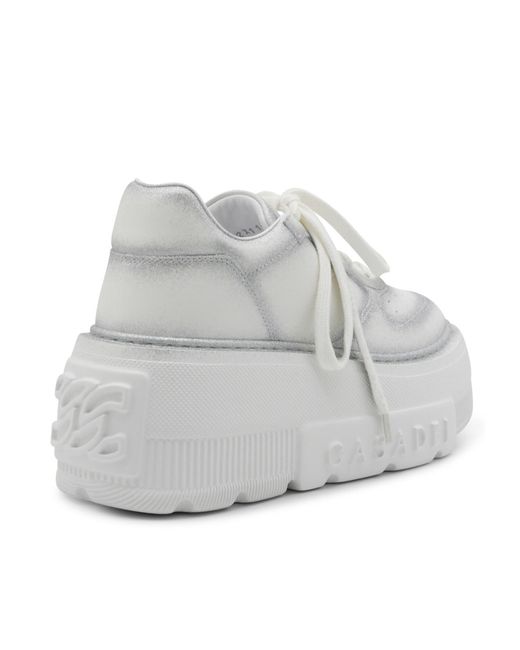 Casadei Gray Platform Low-Top Sneakers