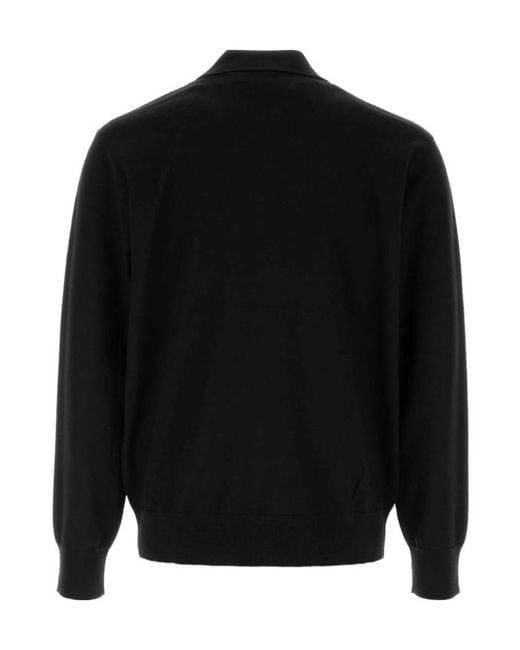 Dries Van Noten Black Long-Sleeved Knitted Sweater for men