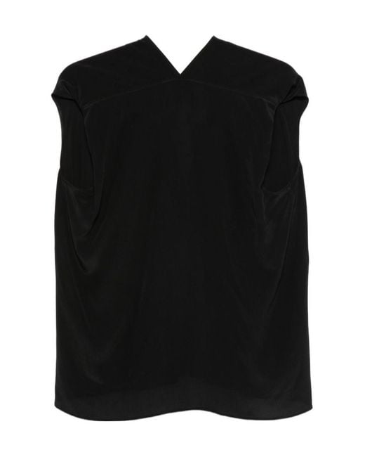 Alysi Black V-Neck Blouse