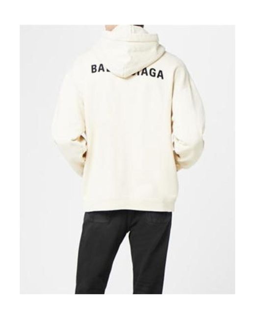 Balenciaga White Oversized Cotton Sweater for men