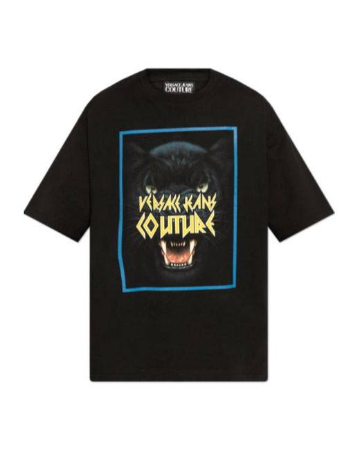 Versace Jeans Black Couture Panther Graphic T-Shirt for men