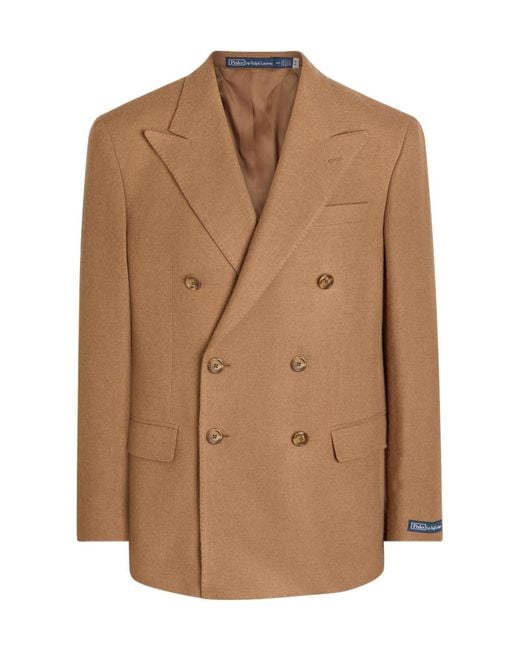 Polo Ralph Lauren Brown Double-Breasted Camel Hair Blazer for men