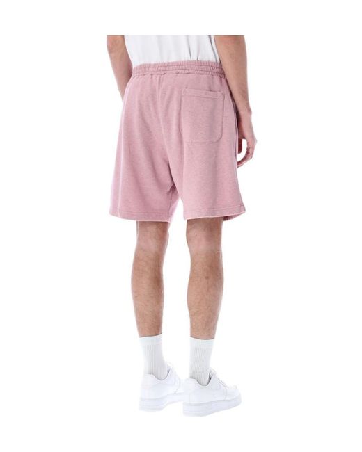 MSGM Pink Logo Embroidered Shorts for men