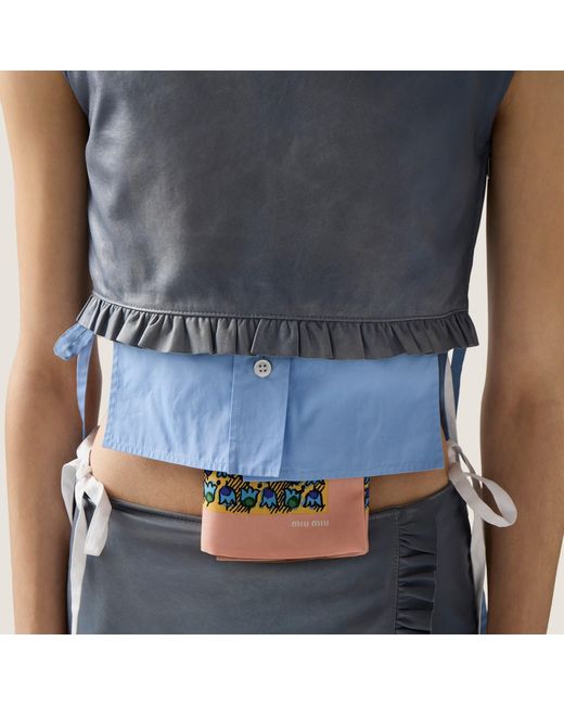 Miu Miu Blue Nappa Leather Top