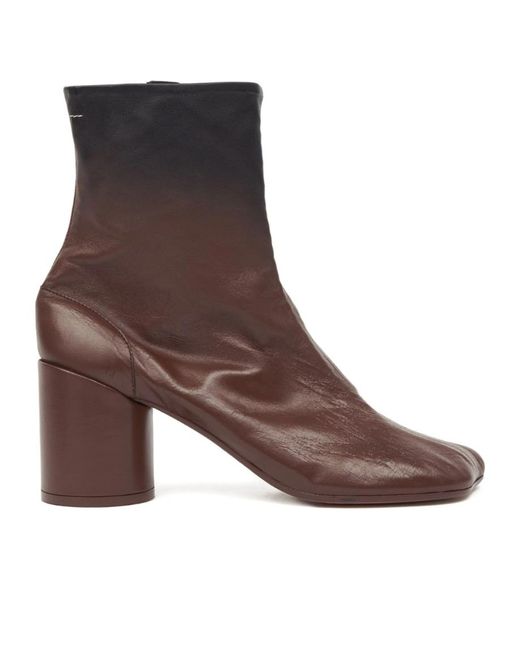 MM6 by Maison Margiela Brown Zip-Up Ankle Boots