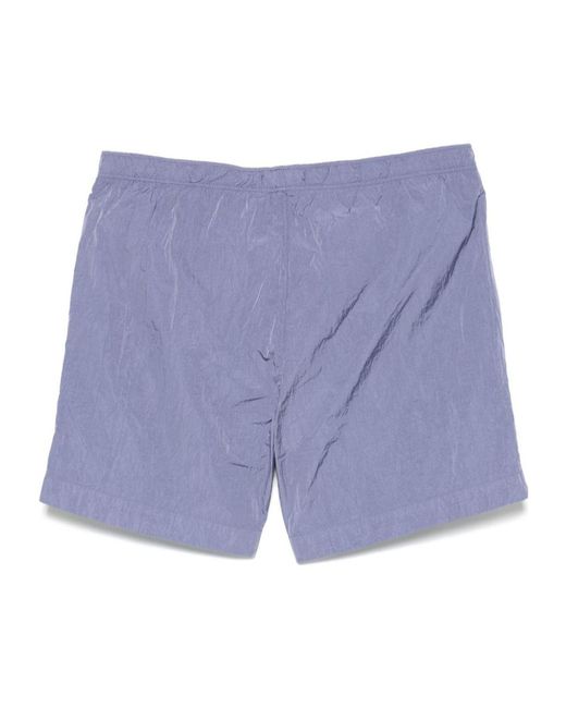C P Company Blue Elasticated Waistband Swim Shorts for men