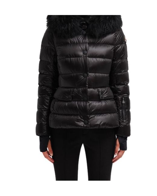 Moncler Black Grenoble Armoniques Logo Patch Down Jacket