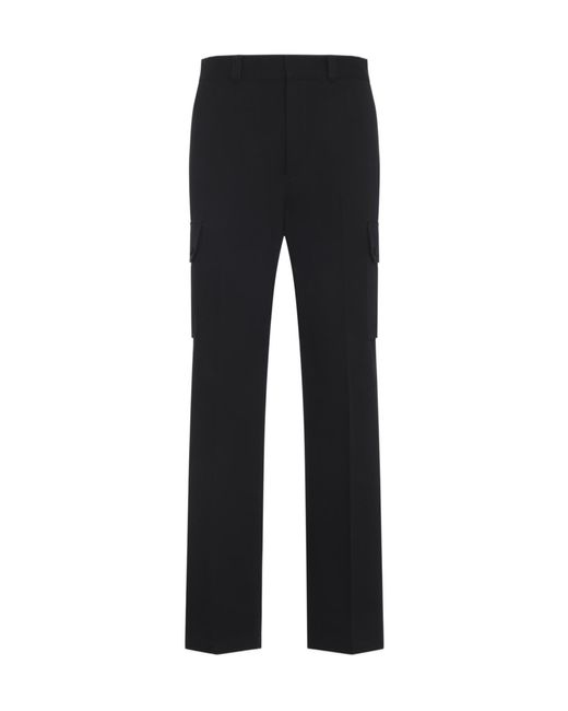 Givenchy Black Pressed-Crease Trousers for men