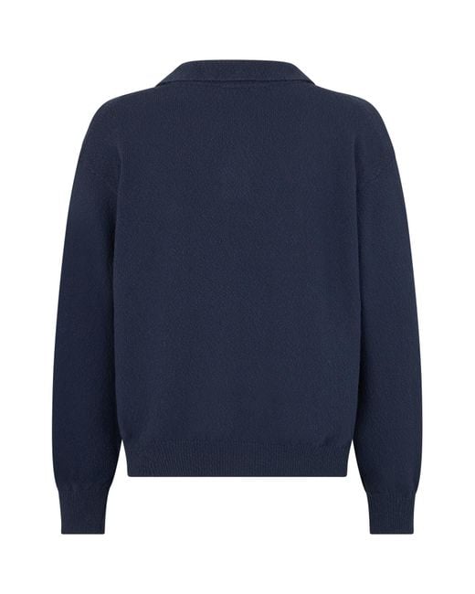 Roberto Collina Blue Open Collar Knitted Sweater for men