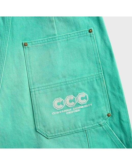 Willy Chavarria Green Stockton Denim Shorts for men