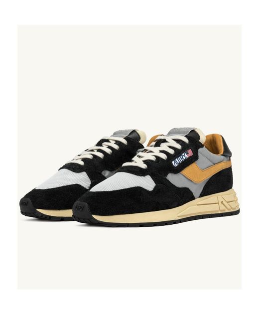 Autry Black Low-Top Sneakers With Mesh And Suede Overlays for men