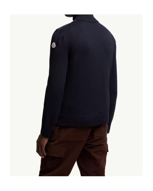 Moncler Blue Padded Zip-Up Cardigan for men