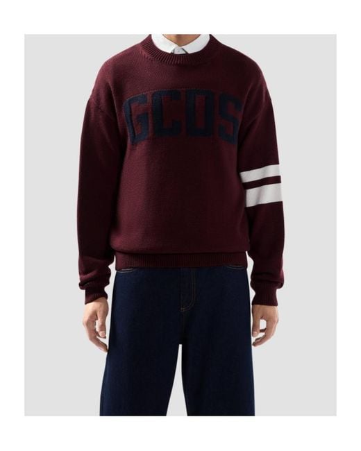 Gcds Purple Logo Regular Jumper for men