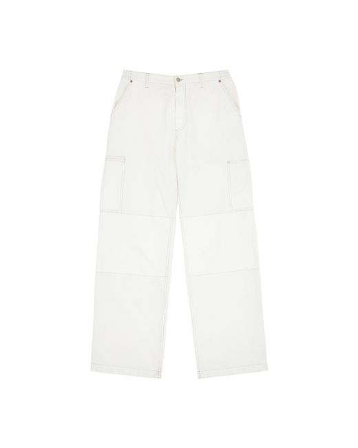 MM6 by Maison Margiela White Numeric Signature Trousers for men