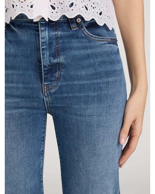 FRAME Blue Le Sleek Straight-Leg Skinny Jeans